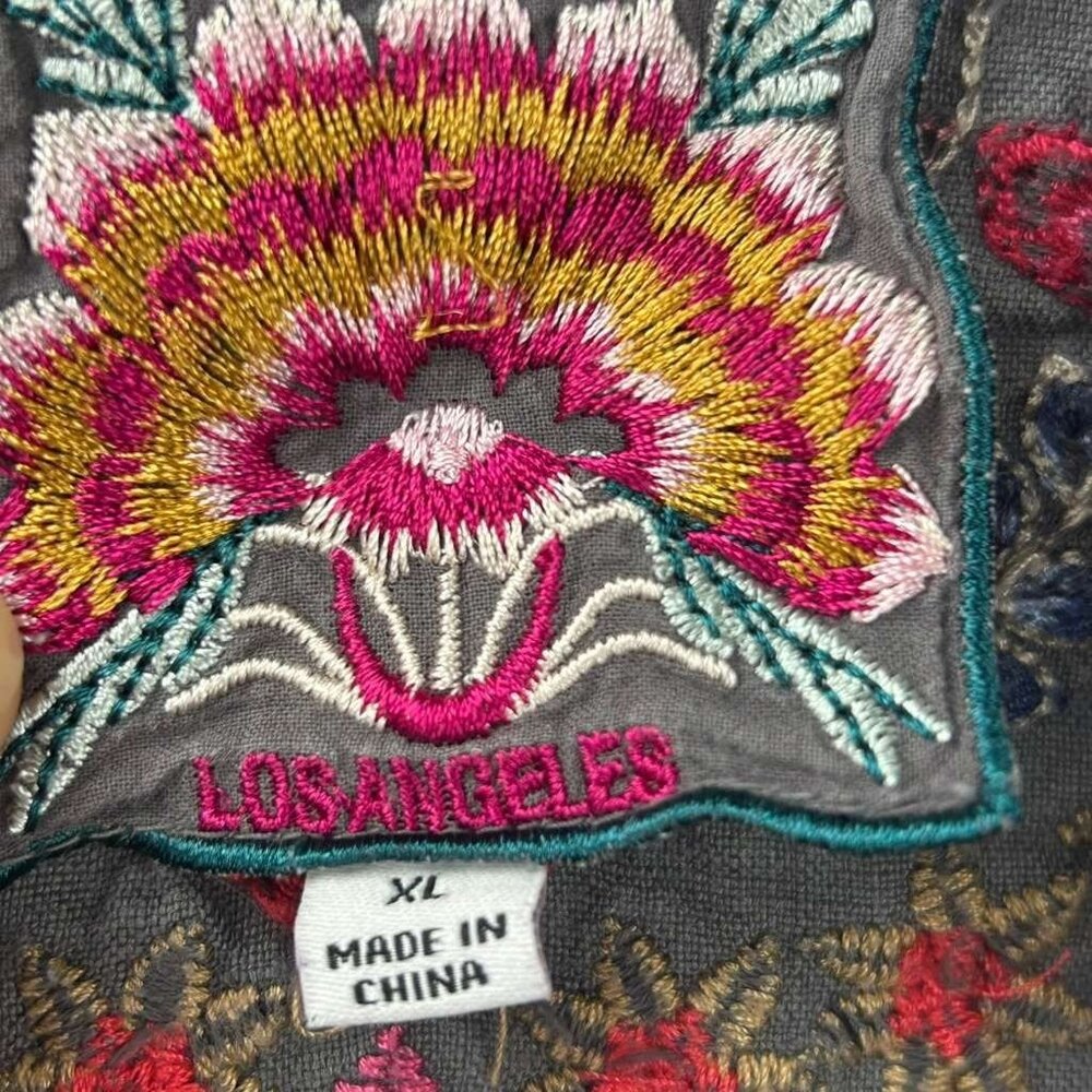 Johnny Was Women’s XL Frederique Draped Cardigan Embroidery Linen Blend - Picture 3 of 16